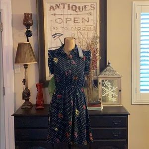 Reborn Polkadot Floral Dress